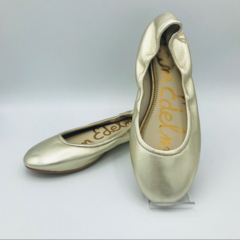 NWOB SAM EDELMAN GOLD BALLET FLATS - Picture 4 of 7